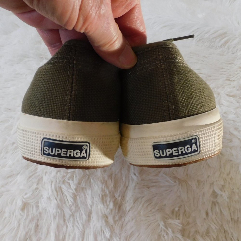 Superga Women's Sneakers Green Safari Size 10/41.5 (AAA#1001) - Picture 8 of 9